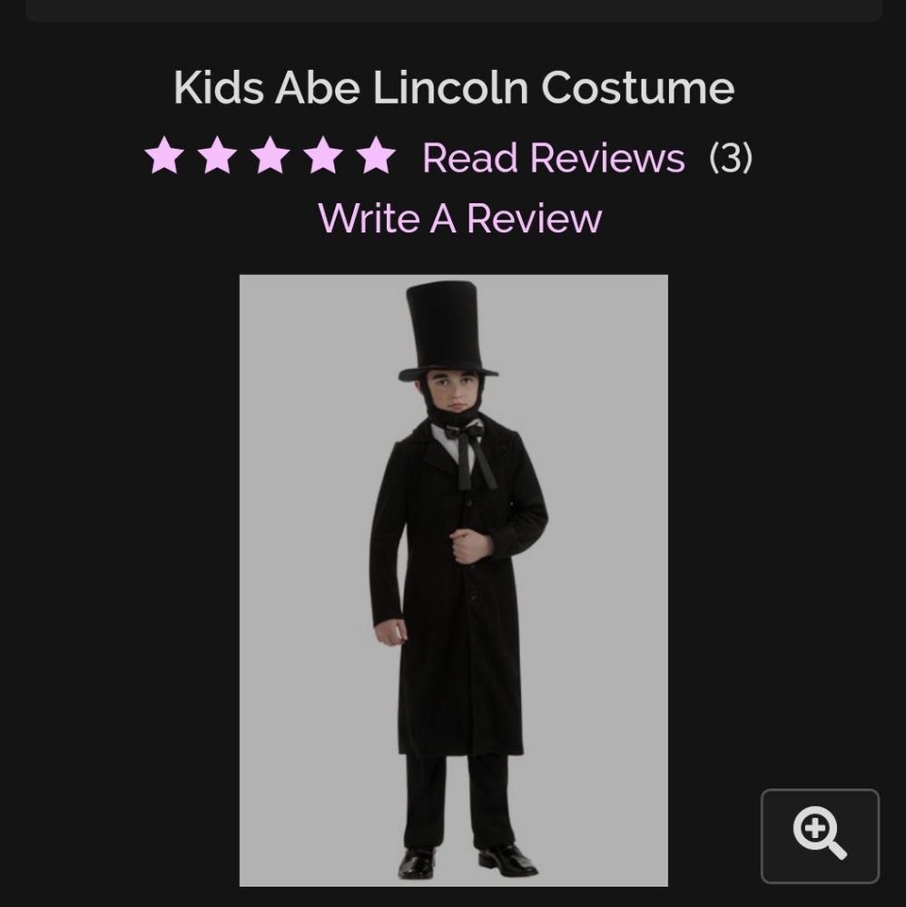 Abraham Lincoln costume kids